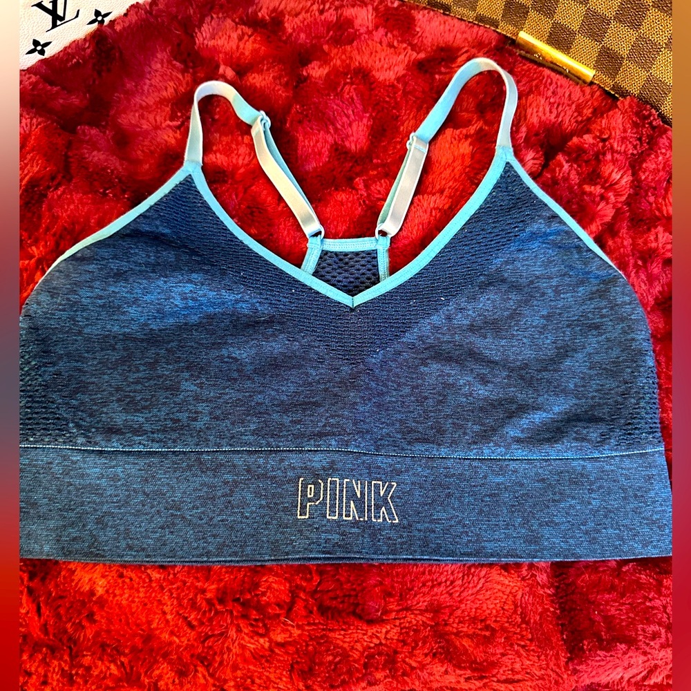 EUC PINK Victoria's Secret Blue Sports Bra Size S